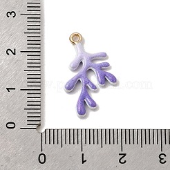 合金エナメルチャーム  珊瑚のチャーム  長持ちメッキ  ゴールドカラー  パープル  22x13.5x2mm  穴：1.2mm&nbsp;FIND-Z119-02G-01