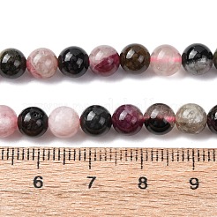 天然のマルチカラートルマリンビーズ連売り  ラウンド  6mm  穴：1mm  約63個/連  15.75
