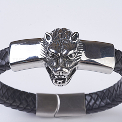 Men's Braided Leather Cord Bracelets&nbsp;BJEW-P194-17B