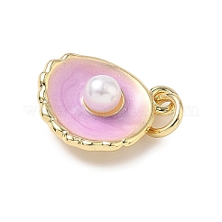 Shell Brass Charms&nbsp;KK-D426-17C-G