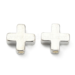 真鍮ビーズ  クロス  銀色のメッキ  8x3mm  穴：1.8mm&nbsp;PJ-TAC0001-31B-S