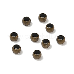 真鍮製つぶし玉カシメ玉  ロンデル  ニッケルフリー  アンティークブロンズ  1x2mm  穴：1mm&nbsp;KK-L019-AB-NF