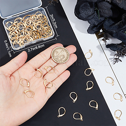 304ステンレススチールフレンチフックピアス金具80個  カン付き  ゴールドカラー  15.5x10x1.5mm  穴：1.5mm&nbsp;STAS-BBC0004-09