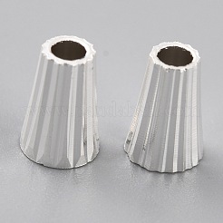 真鍮ビーズ  長持ちメッキ  コーン  925銀メッキ  7x5mm  穴：2mm&nbsp;KK-O133-305A-S