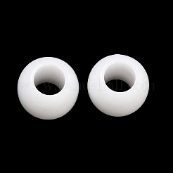 オペークアクリルヨーロピアンビーズ  大穴ビーズ  ロンデル  ホワイト  9.5x8mm  穴：5mm  約1282個/500g&nbsp;SACR-L007-031B