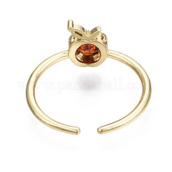 Brass Micro Pave Cubic Zirconia Cuff Rings&nbsp;RJEW-Q161-006-NF