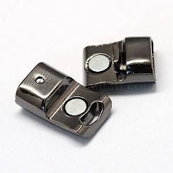 端が接着された合金製マグネットクラスプ  長方形  ガンメタ色  26x12.5x7mm  半分穴：5x10mm&nbsp;PALLOY-R089-06B