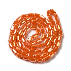 電気メッキガラスビーズセット  多面カット  ABカラー  コラム  オレンジ  3x5mm  穴：1mm  約79個/連  16.5インチ（42cm）&nbsp;EGLA-D031-01-21