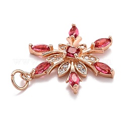 Brass Cubic Zirconia Pendants&nbsp;X-ZIRC-O044-02E-RG