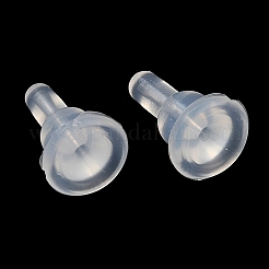 シリコン製ピアスキャッチ  ピアスバックキャッチ  透明  6x10mm  穴：0.5mm&nbsp;SIL-D009-02
