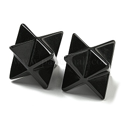 天然なオブシディアンのビーズ  穴なし/ドリルなし  メルカバスター  25x25x25mm&nbsp;G-A206-01B-65