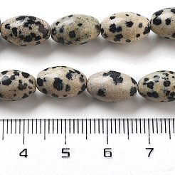天然石ダルメシアンジャスパービーズ連売り  ライス  12x8mm  穴：1.2mm  約33個/連  15.94''（40.5センチメートル）&nbsp;G-B106-B20-01