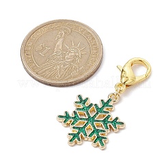Christmas Sonwflake Alloy Enamel Pendant Decorations&nbsp;HJEW-JM01511