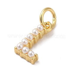 Rack Plating Brass with ABS Plastic Imitation Pearl Charms&nbsp;KK-B092-30L-G