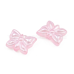 パール調アクリルビーズ  蝶  ピンク  11.5x15x5.5mm  穴：1.8mm  約961個/500g&nbsp;AC-CBAAA05-17