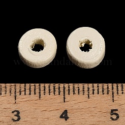 メープルウッドビーズ  フラットラウンド  ベージュ  8x4mm  穴：3mm&nbsp;WD-CBA7A54-05A