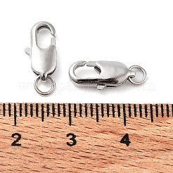 真鍮カニカン  丸カン付き  プラチナ  12x6mm  穴：2.5mm&nbsp;KK-I563-P02