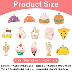 14Pcs 14 Styles Alloy & 304 Stainless Steel Enamel Pendants&nbsp;ENAM-YW0008-50