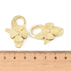 真鍮カニカン  花  ラックめっき  長持ちメッキ  鉛フリー＆カドミウムフリー  18KGP本金メッキ  34x22x6mm  穴：3mmと9x9mm&nbsp;KK-CBA9CBD-28G