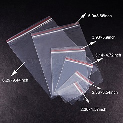 長方形の再封可能な袋  ジップトップバッグ  トップシール薄いです  透明  24x16cm  片側の厚さ：1.2ミル（0.03mm）  約100個/袋&nbsp;OPP-PH0001-15-16x24cm