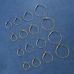 32個 8スタイル アイアン ハギー フープ イヤリング 金具  ミックスカラー  22ゲージ  20~40x1.2mm  ピン：0.6mm  4個/スタイル&nbsp;IFIN-FS0001-49A