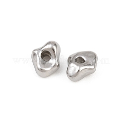304ステンレススチールビーズ  幾何学的な  ステンレス鋼色  菱形  7x6x4mm  穴：1.5mm&nbsp;STAS-D394-01G-P