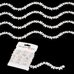花の鉄ラインストーンカップチェーン  プラスチック模造真珠付き  マスクと衣装のアクセサリー  プラチナ  14mm&nbsp;FIND-TAC0007-19