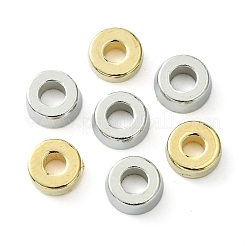 100個2色ccbプラスチックビーズ  フラットラウンド/ディスク  プラチナ＆グリーンパティーナ  6x2mm  穴：2.2mm  50個/カラー&nbsp;CCB-CJ0001-09