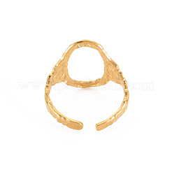 Ion Plating(IP) 304 Stainless Steel Open Oval Wide Cuff Ring for Women&nbsp;RJEW-S405-167G