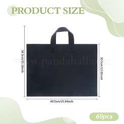 フロストPEギフトバッグ  ポリエステルハンドル付きトートバッグ  長方形  ブラック  30.5x40.5x9.5cm&nbsp;ABAG-WH0039-73B