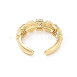 真鍮マイクロパヴェクリアキュービックジルコニア多層オープンカフリング女性用  18KGP本金メッキ  6.5mm  調整可能&nbsp;LS-RJEW-Z055-01G-02