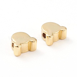 真鍮ビーズ  長持ちメッキ  クマ  18KGP本金メッキ  5x6x3mm  穴：1.2mm&nbsp;KK-K241-08G