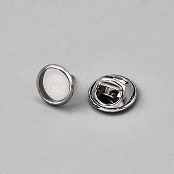 ステンレス鋼のブローチパーツ  フラットラウンド  ステンレス鋼色  トレイ：8mm  10mm&nbsp;STAS-WH0017-060B