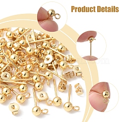 40Pcs 304 Stainless Steel Ball Post Stud Earring Findings&nbsp;STAS-FS0001-76G