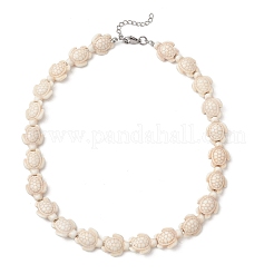 Ocean Sea Turtule Dyed Synthetic Turquoise Beaded Necklaces for Women&nbsp;NJEW-JN06075