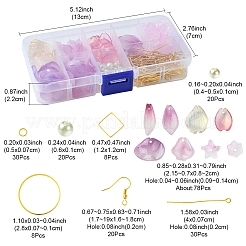DIY Leaf & Flower Glass Earrings Jewelry Making Kits&nbsp;DIY-FS0007-06