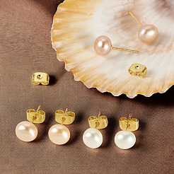 6Pcs 3 Colors Natural Cultured Freshwater Pearl Stud Earrings&nbsp;EJEW-TAC00026
