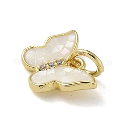 Brass Micro Pave Cubic Zirconia Charms&nbsp;KK-U046-16G-02