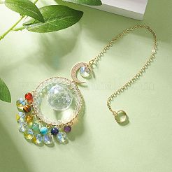 Natural Gemstone Bead Pendant Decorations&nbsp;HJEW-TA00014