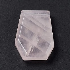 天然石ローズクォーツペンダント  ポリゴンのチャーム  21~26x16~19x6mm  穴：1mm&nbsp;G-C002-01A