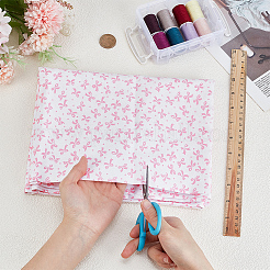 Bowknot Pattern Cotton Fabric&nbsp;DIY-WH0504-973B