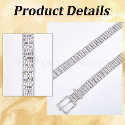Alloy Full Crystal Rhinestone 5-Row Chain Belts&nbsp;AJEW-WH20019-49P