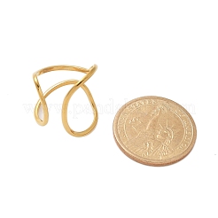 女性用304ステンレススチールオープンカフリング  18KGP本金メッキ  内径：18mm&nbsp;LS-RJEW-Z077-01G-11