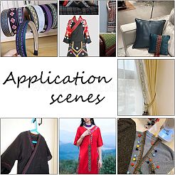 エスニック風刺繍ポリエステルリボン  ジャカードリボン  服飾材料  片面花柄  ココナッツブラウン  2-3/8インチ（60mm）  約5.47ヤード（5m）/バンドル&nbsp;OCOR-WH0079-25A
