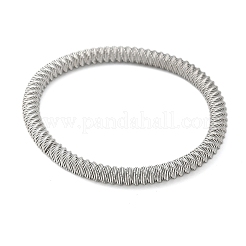 女性用304ステンレススチールストレッチバングル  ステンレス鋼色  1/4インチ（0.6cm）  内径：2-3/8インチ（6.05cm）&nbsp;LS-BJEW-P315-02G-P