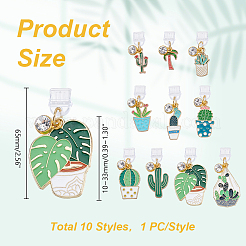 10 個のプラスチックモバイル防塵プラグ  鉢植え  合金エナメルペンダント付き  ミックスカラー  65mm  10個/セット&nbsp;HJEW-WH00150