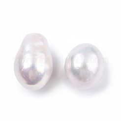 天然バロックケシパールビーズ  淡水パールビーズ  穴がない  ライス  雪  14.5~19x11~13x11~13mm&nbsp;PEAR-N020-J12