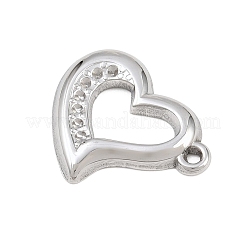 304ステンレススチールペンダントラインストーンセッティング  ハート  ステンレス鋼色  20.5x16.5x2.5mm  穴：1.2mm  1mmのラインストーンに適する&nbsp;SA-CBA038A-01D-P
