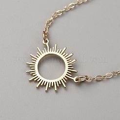 Brass Moon Sun Charm Couple Anklets Sets&nbsp;AJEW-WH0248-866