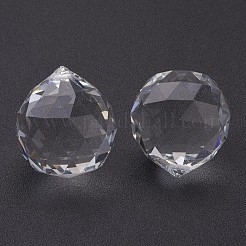 ガラスのペンダント  クリスタルのサンキャッチャー  大きな涙  多面カット  透明  46x38~40mm  穴：1mm&nbsp;GD40x46mm
